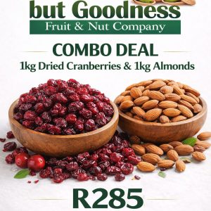 Combo Includes: • 1kg Almonds • 1kg Cranberries Fresh. Nutritious. Exceptional value.